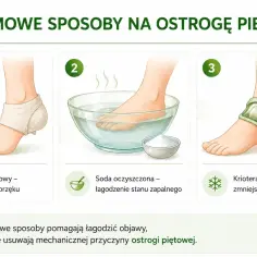 Domowe sposoby na ból pięty: okład z octu jabłkowego, kąpiel z sodą oczyszczoną, krioterapia. Pomagają łagodzić objawy.