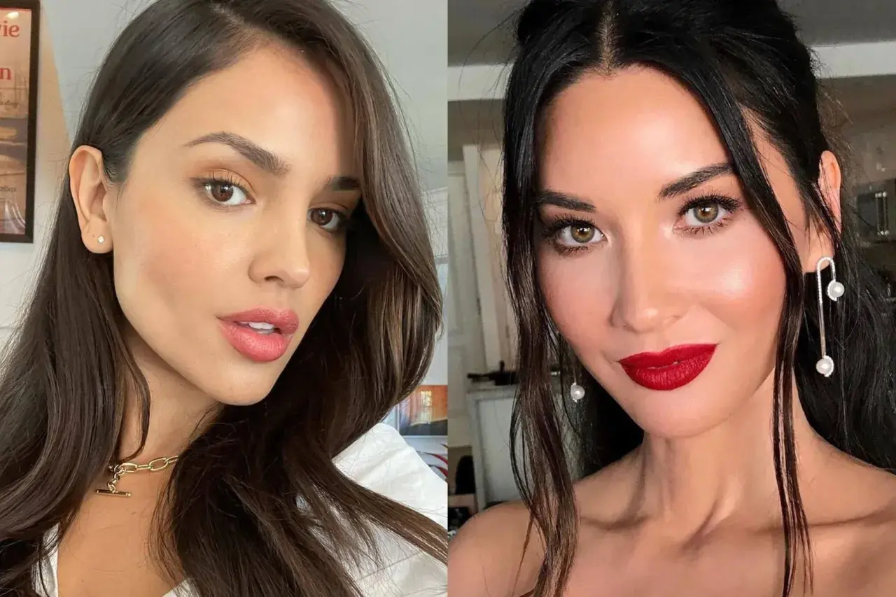 Dwie kobiety, jedna z subtelnym makijażem i delikatnym naszyjnikiem, druga z wyrazistą czerwoną szminką i eleganckimi kolczykami. Obie prezentują styl clean girl.